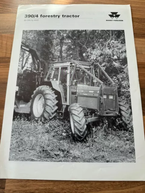 Original Massey Ferguson 390 4wd Forestry Tractor Product Brochure - 1992