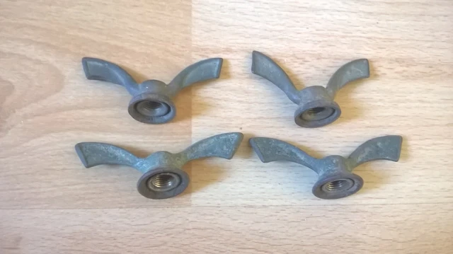 Paire de Papillons de Roue Arrière SOVA Laiton - 9,5 mm - Vélo Ancien Vintage - Collection