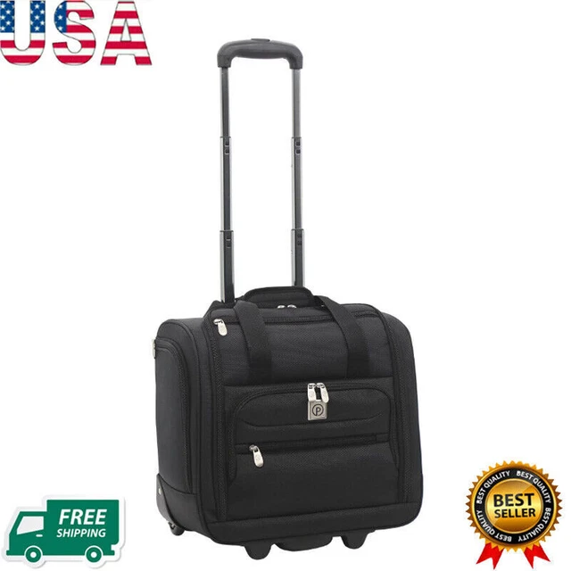 16" Rolling Underseater Luggage Bag Suitcase Carry On Wheels Lightweight Travel