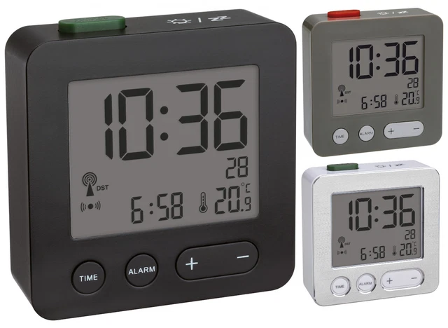 TFA 60.2545 Radio-Réveil Numérique Silencieux Température Horloge Radio Snooze