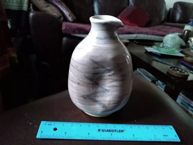 Vintage Studio Pottery Stoneware Vase Jug Bottle. 4.5" Tall, 1" Rim Dia.