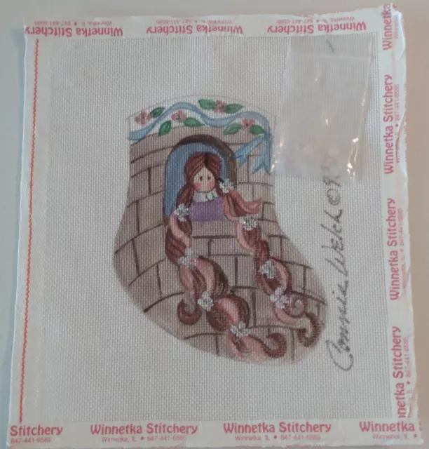 Winnetka Connie Welch Medias Adorno Cuentas Rapunzel Lienzo Pintado a Mano NUEVO