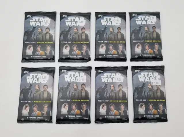 Lot Of 8 2016 Topps Star Wars Rogue One Mission Briefing New & Sealed Ships Free