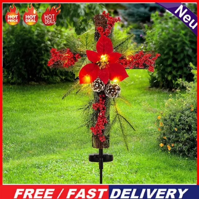 Easter Garden Stake Lights Solar Solar Lawn Garden Lamp Jesus Cross Solar Lights