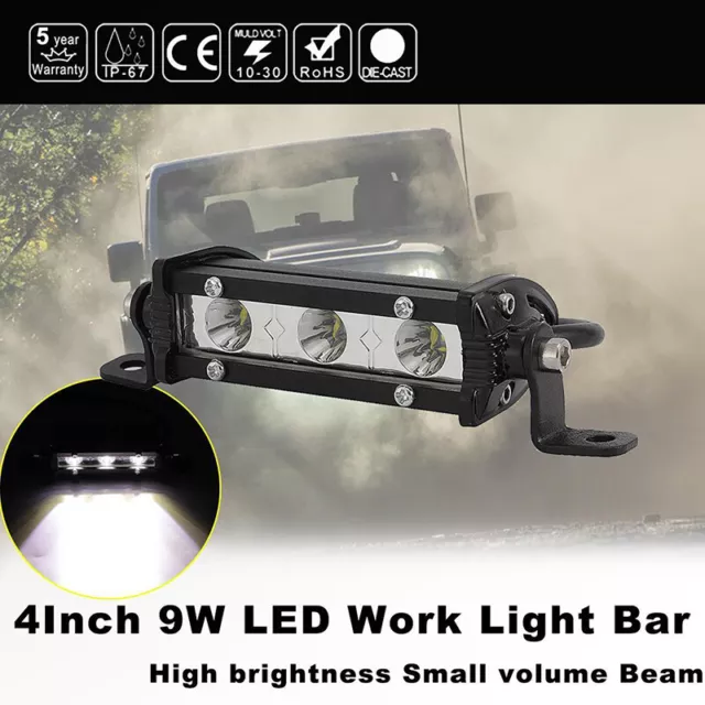 4" 9W 3 LED 6000K  Spot Beam Work Light Bar Lampe Suv Bateau Camion _bj