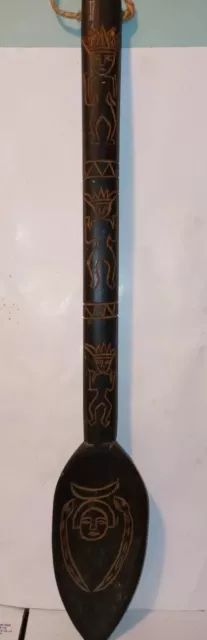 Spoon Indian  Wall Décor Vintage Wood Giant Large 25.5” Tall Wooden Carved
