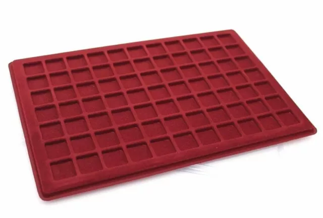 New SCHULZ Collection Red COIN TRAY - 77 Square Compartments 23x23 mm /// P77