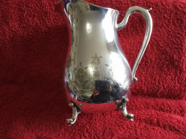 Silver Plate Early 20th C Water Jug Indian Pattern Possibly Elkington 3 Pints