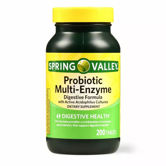 Spring Valley Probiotic Multi-Enzyme Digestive Formula Tablets