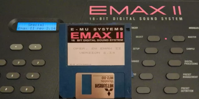 Emu Emax II OS 2.14 floppy disk + 1 E-mu Sample Bank on New DD DS Floppy Disk