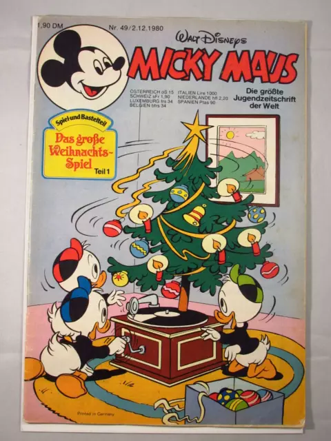 Micky Maus Nr.49 - Comic 1980 - mit Beilage, ohne Schnipp - Walt Disney Magazin