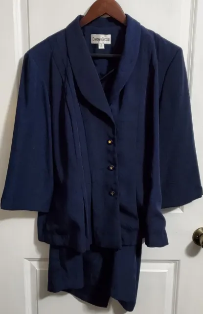 Danny & Nicole 2-Piece Jacket Skirt Navy Blue Sz. 18