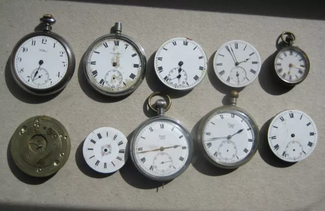Lot Antique Pocket Watch Movements Watches Spares Repairs Limit & Others