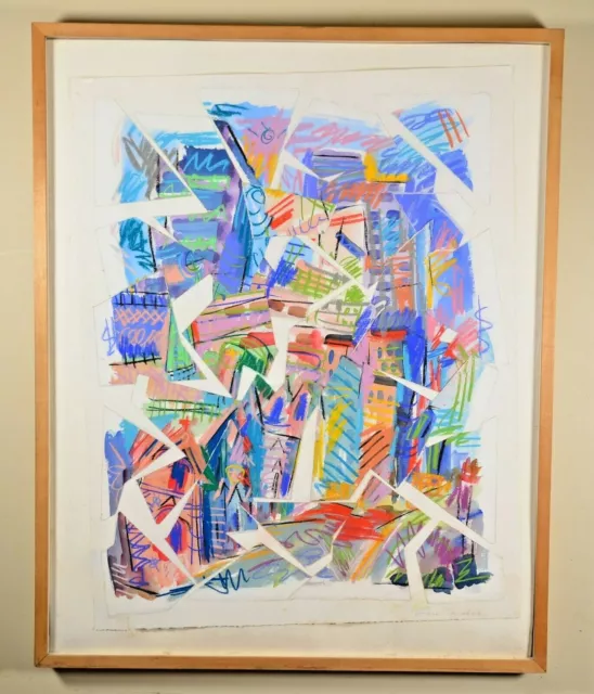 DIANE TANCHAK Original Vintage Signed Abstract Mixed Media Collage Oil Painting