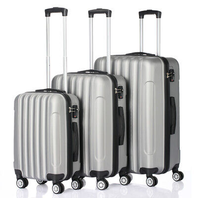 3 Pack Luggage Set Suitcase Lightweight TSA Lock Spinner ABS Shell 20" /24" /28"