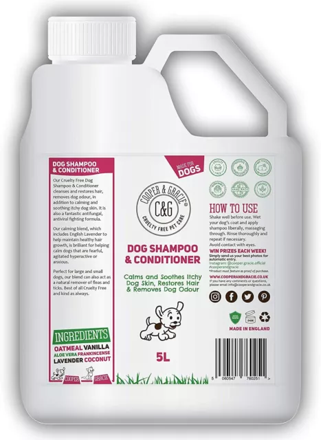 SHAMPOOING & REVITALISANT POUR SMALLY DOGS BIO NATUREL SENSIBLE 5 litres