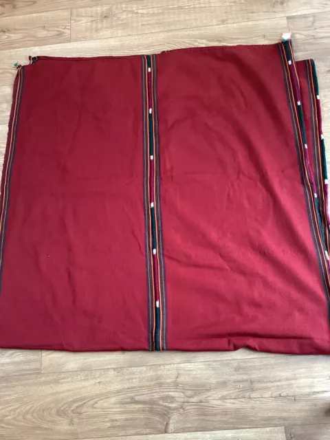 Tapiz tejido tipo Kilim rojo rayas coloridas gran festival 2x 2,4m