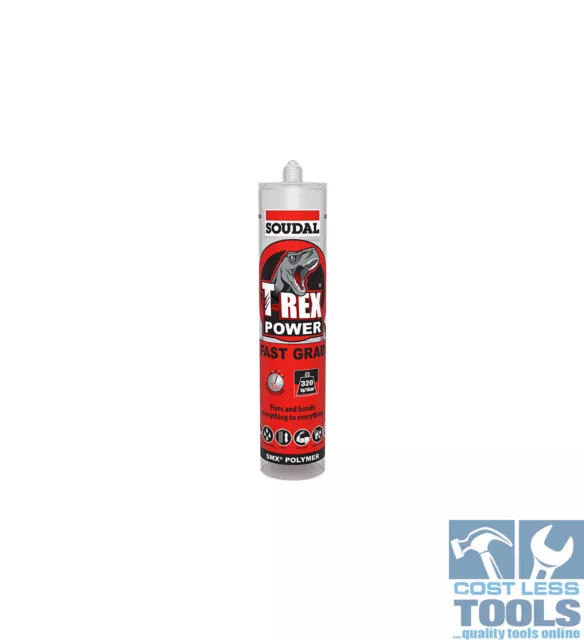 Soudal T-Rex Power Fast Grab 290ml SMX® Polymer Sealant Jet Black