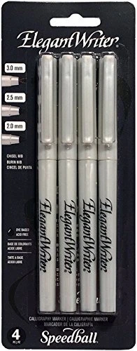 Elegant Writer 4 Marker Set, Black, Assorted Sizes 2.0 mm / 2.5 mm / 3.0 mm