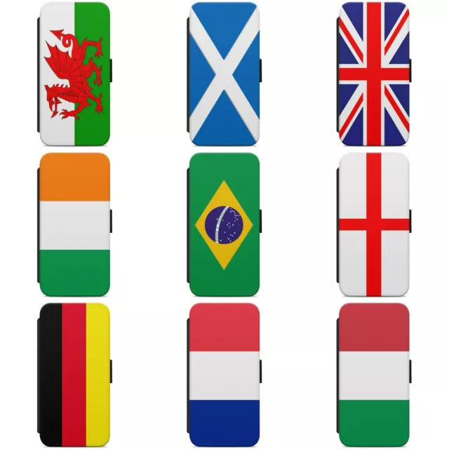 World Flags Wallet Flip Phone Case Cover For Iphone Models