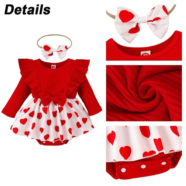 Cuscino abito fascia neonata stampa cuore bambina set abito fascia 12
