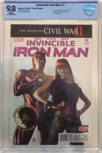 Invincible Iron Man #7 3rd Print CBCS 9.8 Riri Williams 1st Cameo Appearance
