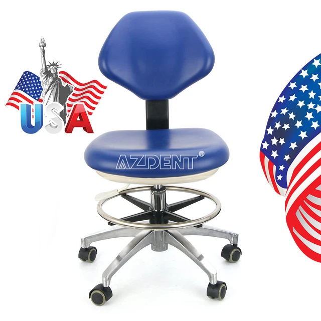 Dental Doctor Assistant Stool Adjustable Height Mobile Chairs PU leather