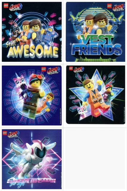 Lego Movie Stickers x 5 Party Favours Movie '2' Birthday Party **Licensed Lego