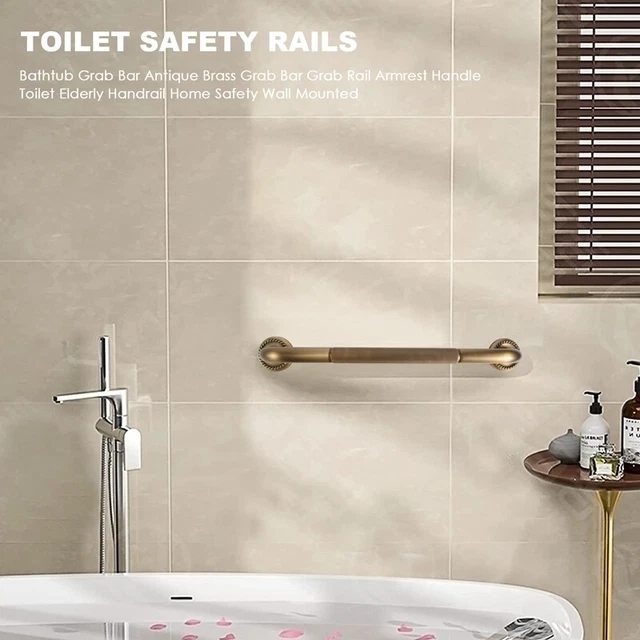 Impugnatura per vasca da bagno, ottone antico, maniglia di supporto, maniglia di supporto, taglia braccioli U8I9 2