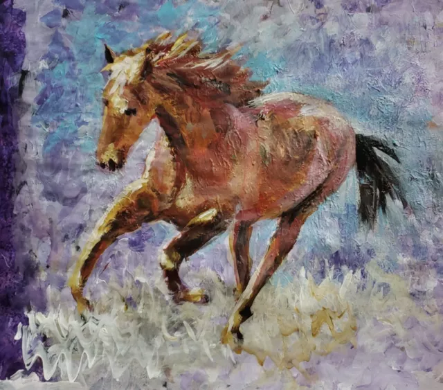 ANDRE DLUHOS Horse Equine Equestrian Western Original Art Acrylic Painting