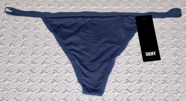 DKNY Active Comfort Microfiber Blue String Thong Panty NEW Womens Sz XL 8
