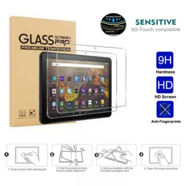 Tempered Glass For Amazon Fire HD 7 8 10 2022, 2021 9H HD Screen Protector Cover