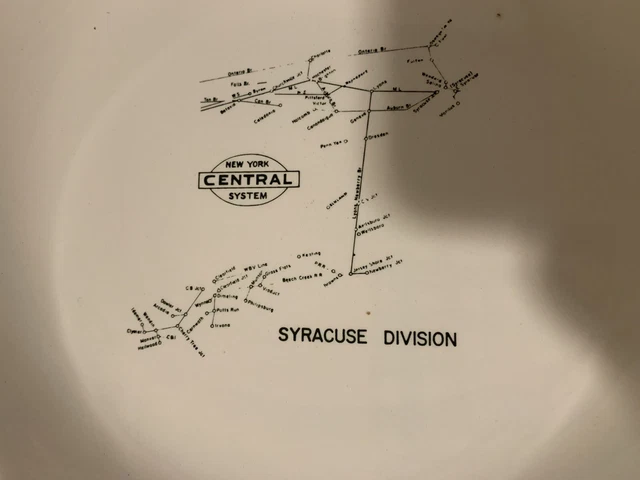 Ashtray New York Central System Syracuse Division Sabina Line Railroad China 9” 2