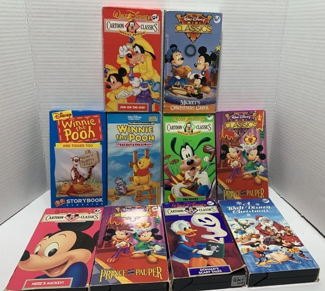LOT OF 10 Disney Cardboard Cover VHS Tapes Winnie The Pooh Mini
