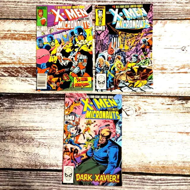 Marvel Comics: The X-Men and the Micronauts (Lot of 3 Comics) #'s 2-4 (1984)