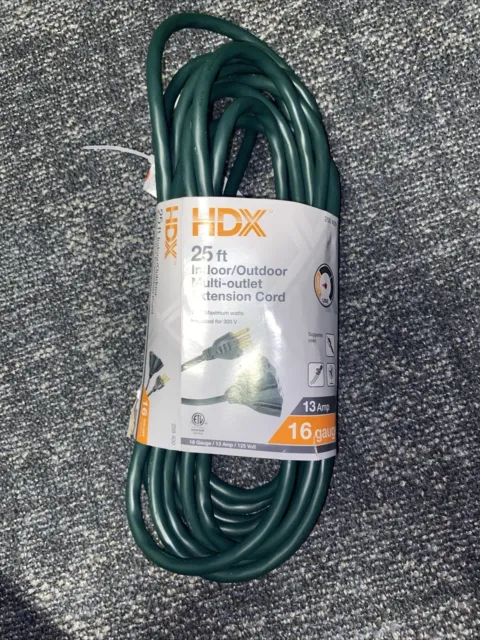 HDX 50 FT Indoor/Outdoor Multi-Outlet Extension Cord 3 Prong 16