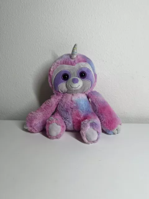 TIE DYE SLOTH Unicorn Plush Stuffed Animal Pastel Rainbow Kelly Toy 15.76 PicClick AU