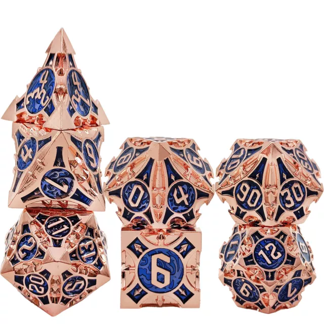 7PCS Metal Polyhedron Solid DND Dice Set for Dungeons & Dragons RPG D4-D20  D%