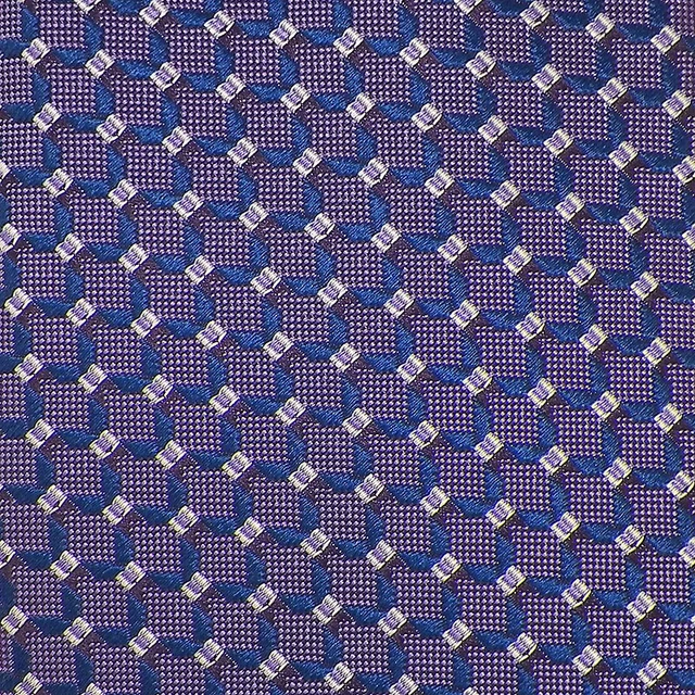 DAVID DONAHUE Mens Purple Navy GEOMETRIC Self-tipped Handmade Woven Silk Tie NWT