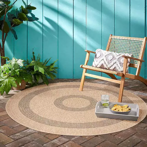 Indoor and Outdoor Carpet Pattern Round Garden