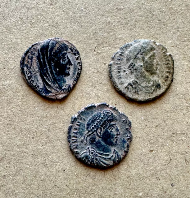 Menge 3 spätrömische Minima Follis (4. Jahrhundert). Schöne Sammlermünzen!