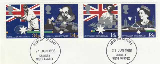 (83469) GB Used Australian BiCentenary 1988 ON PIECE