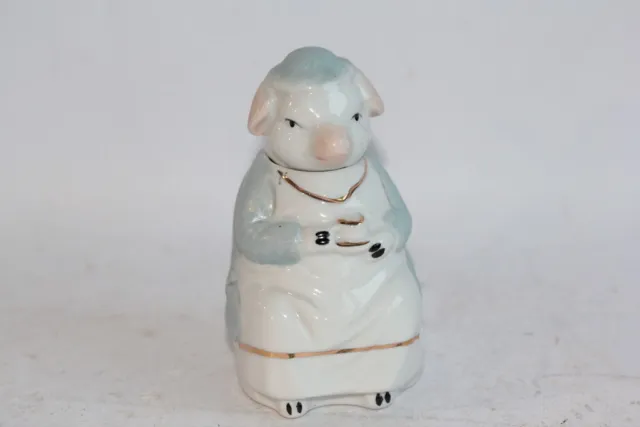 Moutardier figuratif Cochon buvant le thé porcelaine (57351)