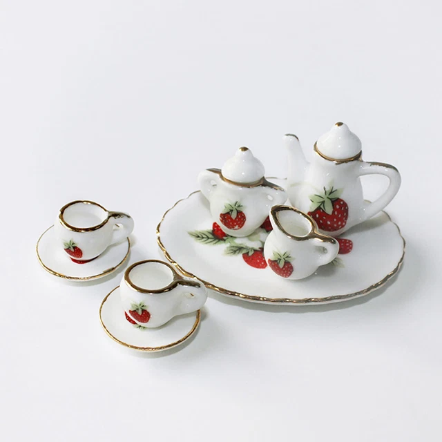 1:12 Dollhouse Miniature Furniture Ceramics Tea set Living Room Kids Play Toy