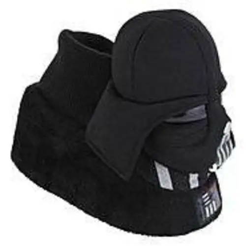 Boys Slippers Star Wars Darth Vader Black Sock Slip On Non Slip Plush-size 9/10