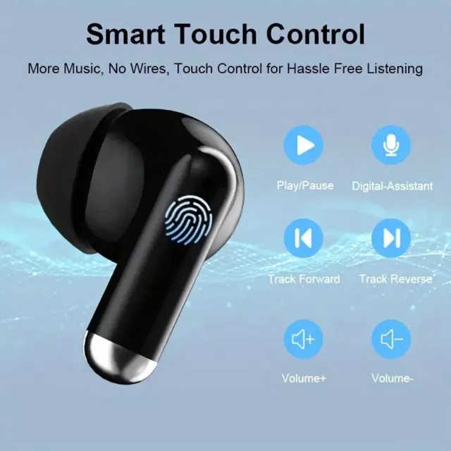 LCD Mini Wireless Bluetooth Headphones Earphones Pod EarBuds For iPhone Android 2