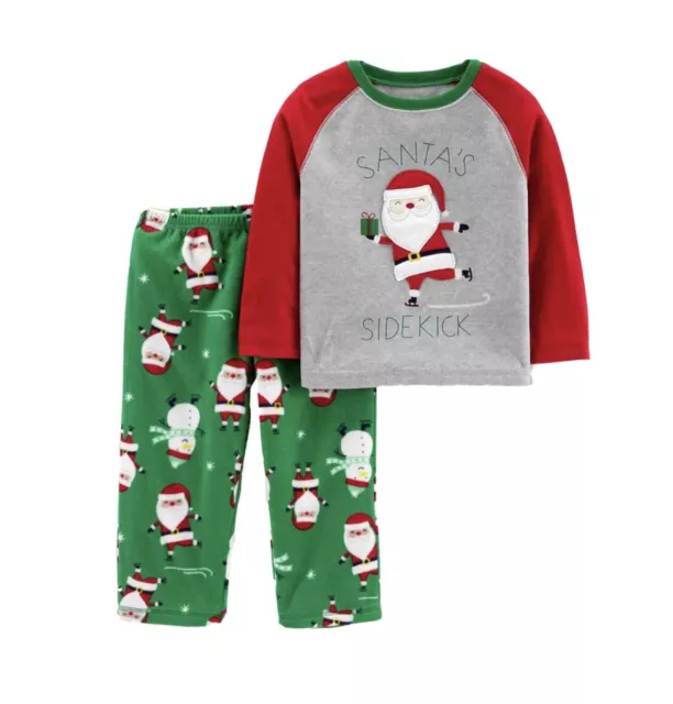 Carters Infant Baby Boy Christmas Santa Fleece 2 Piece Pajamas Set PJ’s 18 Month