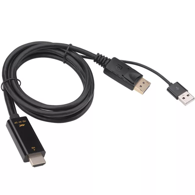 H147 HDMI Male + USB 2.0 Male to DisplayPort Male Adapter Cable, Length：1.8m