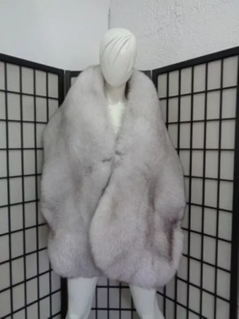 Brand New Norwegian Blue Fox Double Sided Fur Stole Scarf Wrap Women Woman 73"