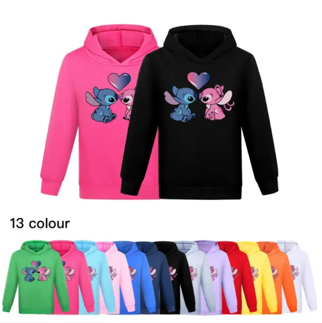 Kids Lilo and Stitch Hoodies Tops Long Sleeve Jumper Sweatshirt Xmas Gifts UK